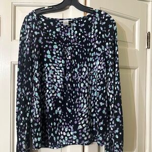 Judith Hart Starburst Dotted Multicolored Blouse, Size XL, & Maxi Skirt, Size L